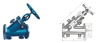 BJ45H、BJ45W 型 PN25~PN40 鋼制保溫夾套直流式截止閥結構圖